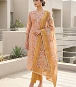 rust summer linen cotton ethnic salwar kameez