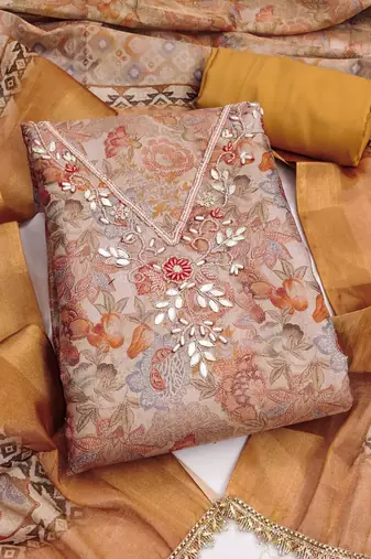 rust summer linen cotton ethnic salwar kameez