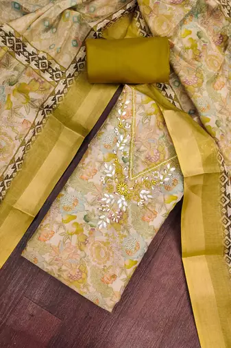 green summer linen cotton ethnic salwar kameez