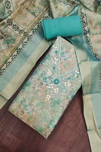 firozi summer linen cotton ethnic salwar kameez