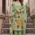 green ethnic graceful shimmer linen cotton suit for girls