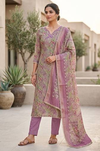 purple summer linen cotton ethnic salwar kameez