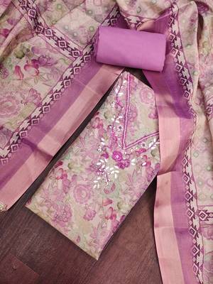 purple summer linen cotton ethnic salwar kameez 3