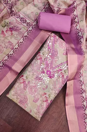 purple summer linen cotton ethnic salwar kameez