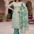 blue ethnic graceful shimmer linen cotton suit for girls