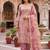 pink ethnic graceful shimmer linen cotton suit for girls