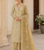 olive summer linen cotton ethnic salwar kameez