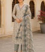 grey summer linen cotton ethnic salwar kameez