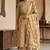 green ethnic graceful shimmer linen cotton suit for girls