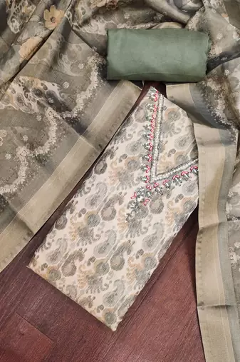 grey summer linen cotton ethnic salwar kameez