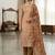 brown ethnic graceful shimmer linen cotton suit for girls