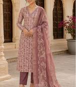 brown summer linen cotton ethnic salwar kameez