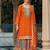 orange ethnic embroidered chinon palazzo dress for girls