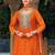 orange ethnic embroidered chinon palazzo dress for girls