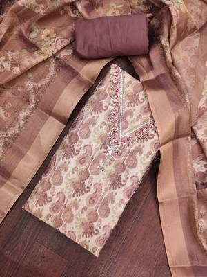 brown summer linen cotton ethnic salwar kameez 3