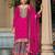 pink ethnic embroidered chinon palazzo dress for girls
