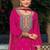 pink ethnic embroidered chinon palazzo dress for girls