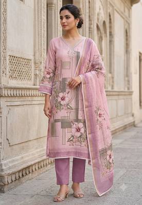 pink summer linen cotton ethnic salwar kameez 1