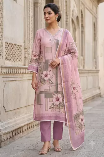 pink summer linen cotton ethnic salwar kameez
