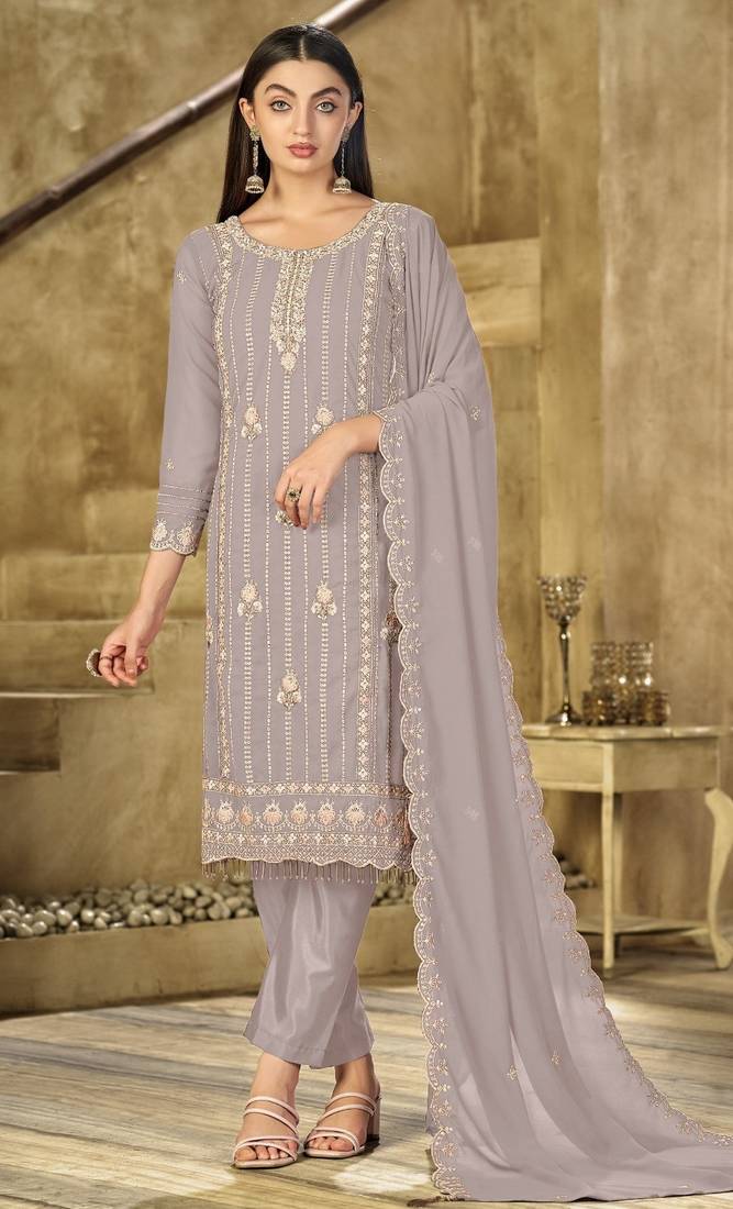 taupe graceful embroidered ethnic salwar kameez