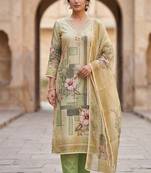 green summer linen cotton ethnic salwar kameez