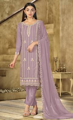 mauve graceful embroidered ethnic salwar kameez 1