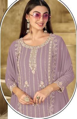 mauve graceful embroidered ethnic salwar kameez 2