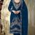 blue embroidered velvet fancy suit for girls