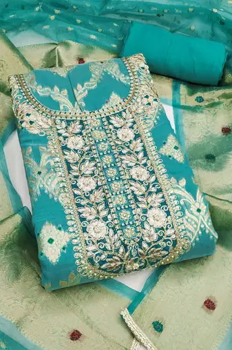 rama banarasi cotton ethnic partywear suit for girls