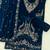 blue embroidered velvet fancy suit for girls