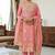 pink banarasi cotton ethnic partywear suit for girls