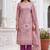 purple shimmer linen cotton ceremonial suit for girls