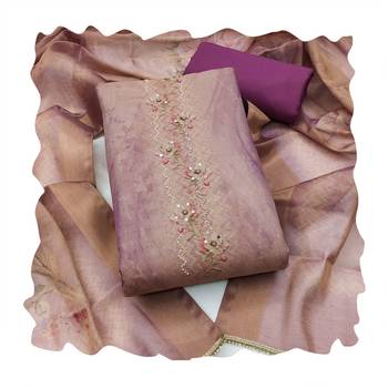 purple shimmer linen cotton ceremonial suit for girls 2