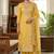 yellow banarasi cotton ethnic partywear suit for girls