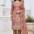 brown shimmer linen cotton ceremonial suit for girls