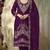 purple embroidered velvet fancy suit for girls