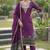 purple banarasi cotton ethnic partywear suit for girls