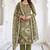 mehendi shimmer linen cotton ceremonial suit for girls