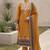 mustard banarasi cotton ethnic partywear suit for girls