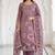 purple shimmer linen cotton ceremonial suit for girls