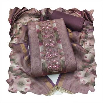 purple shimmer linen cotton ceremonial suit for girls 2