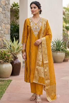 yellow modal cotton formal dress for girls 1