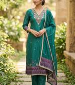 rama banarasi cotton ethnic partywear suit for girls