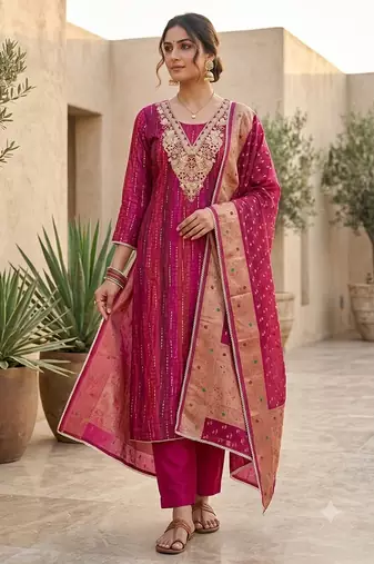 pink modal cotton formal dress for girls