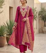 pink modal cotton formal dress for girls
