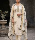 cream modal cotton formal dress for girls