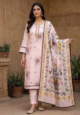 peach modal cotton formal dress for girls 1