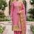 pink banarasi cotton ethnic partywear suit for girls