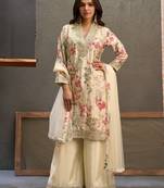 off white chinon partywear suit