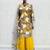 yellow chinon partywear suit